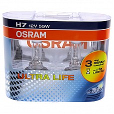 Spuldze priekšējā 12V OSRAM H7 Ultra Life 2 gb