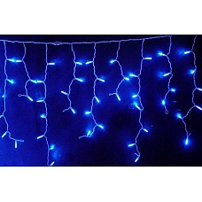 Zilu LED gaismiņu virtene lāsteku formā  340 lampiņas