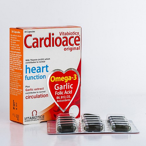 Vitabiotics vitamīni CARDIOACE (30 tabletes) sirds veselības un asinsrites uzlabošanai Vitabiotics vitamīni CARDIOACE (30 tabletes) sirds veselības un asinsrites uzlabošanai