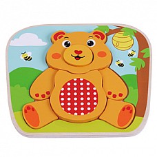 Wooden Puzzle Bear (E01.036.1.1) Jumini attīstoš.rotaļlieta