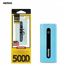 Remax E5 5000mAh Ārējas uzlādes batereja USB 5V 1A Ligzda Anodizēts Alumīnija korpuss Zila