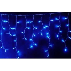 Zilu LED gaismiņu virtene lāsteku formā  340 lampiņas