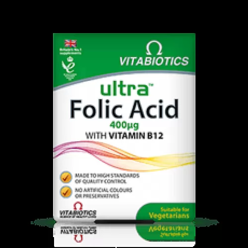 Vitabiotics Ultra Folic Acid N60 folijskābe Vitabiotics Ultra Folic Acid N60 folijskābe