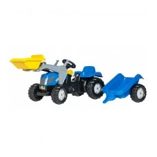 Bērnu traktors ar pedāļiem rollyKid NH T7040 ar kausu un  piekabi  (2,5-5 gadiem) 023929 Vācija
